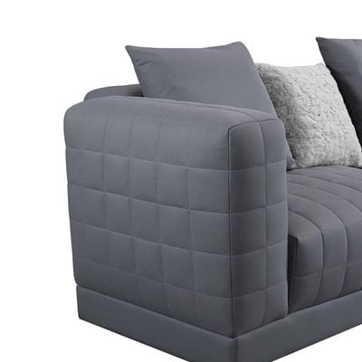 Calgary 4-Seater Fabric Sofa with Stool - Grey - With 5-Year Warranty